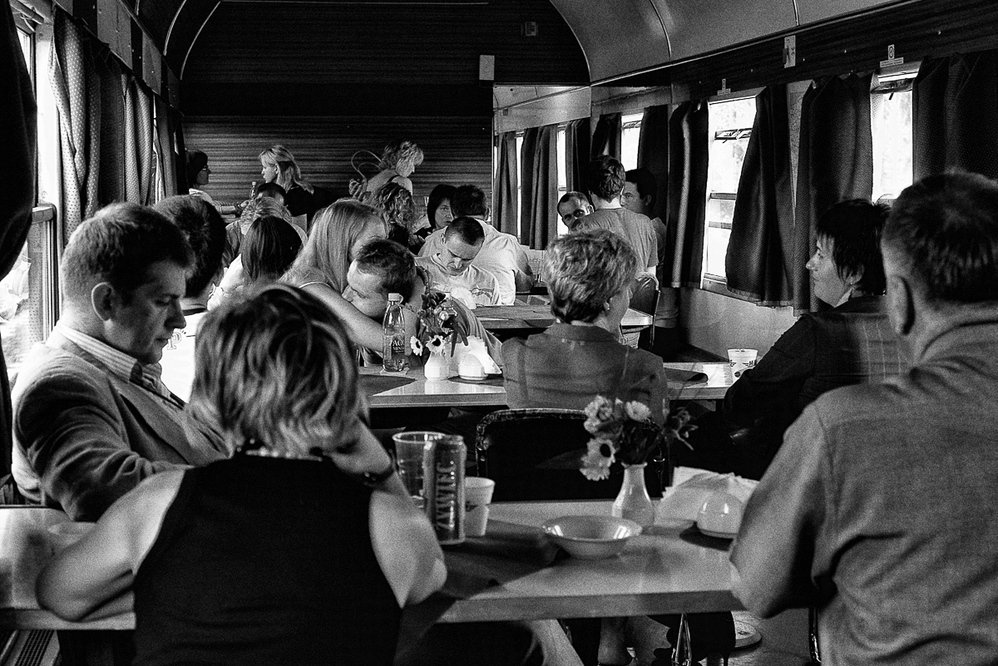 On the train in Poland, 2005